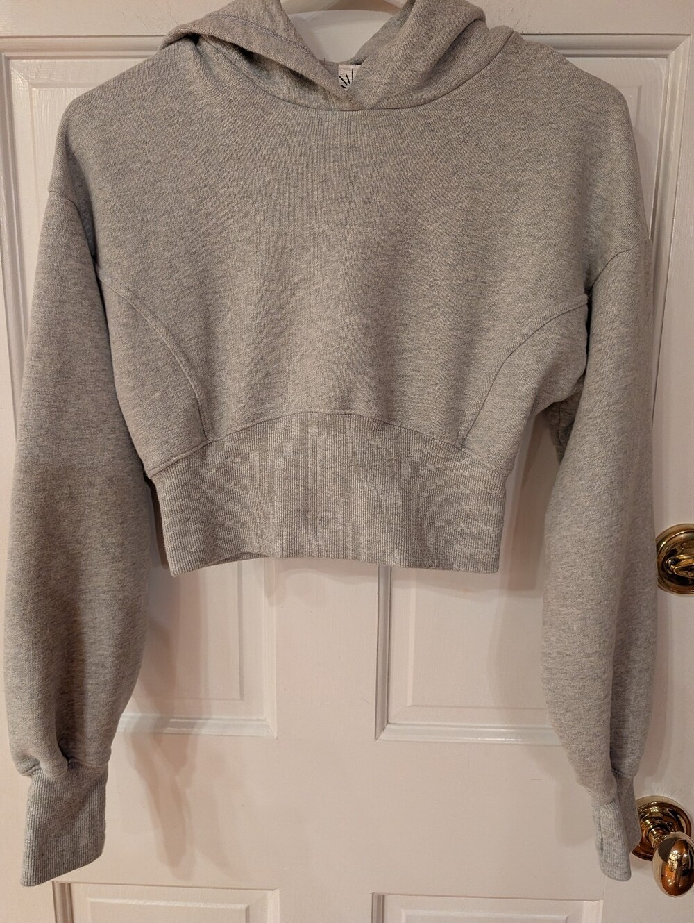 OFFLINE By Aerie Gray Cropped Hoodie Sweatshirt Sz XS